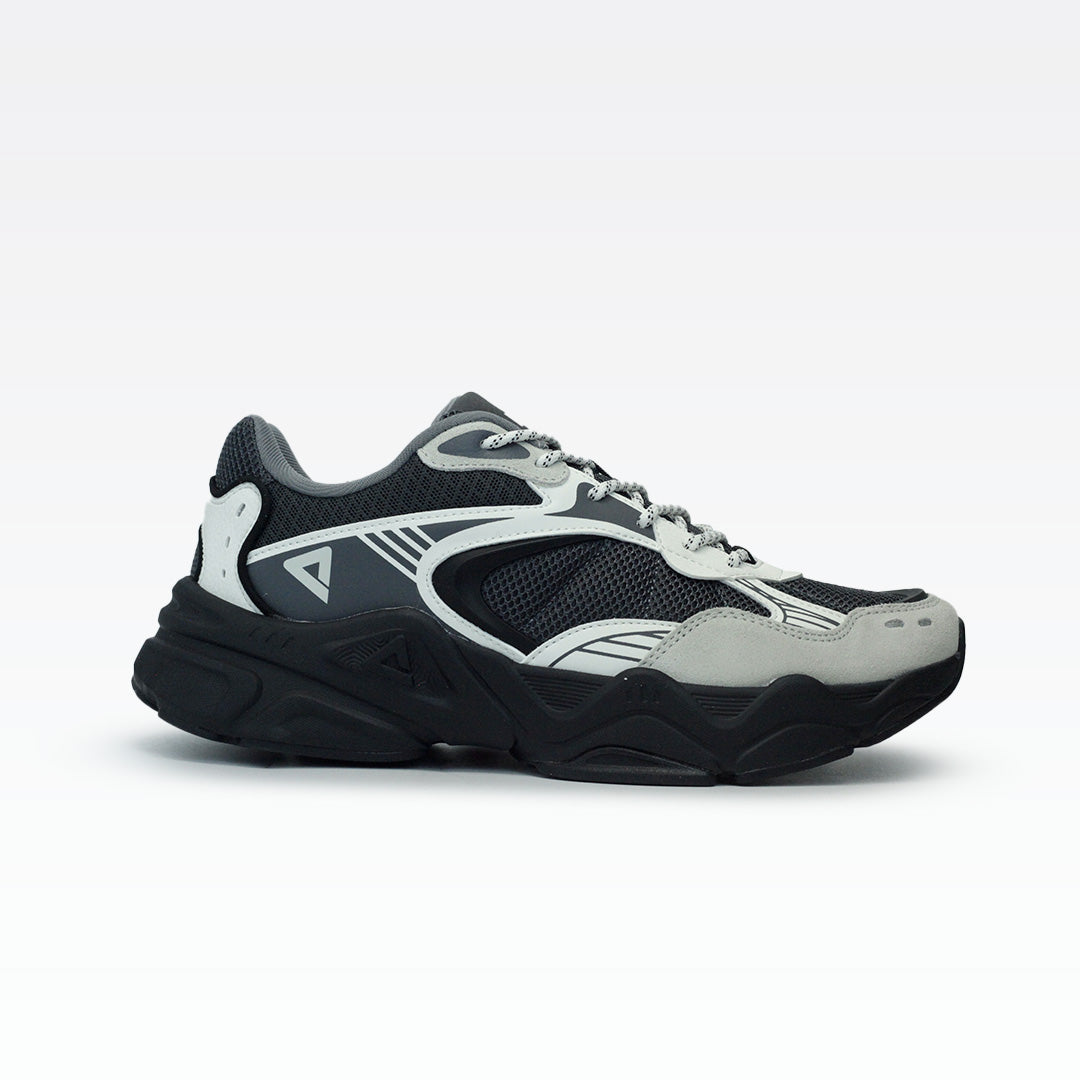 PEAK CASUAL SHOES WHITE/BLACK/DK.GREY